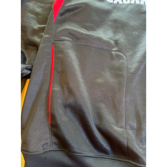 Reebok Blackhawks Hoodie M Black & Red Polyester Sweatshirt With Double Pockets - Picture 7 of 11